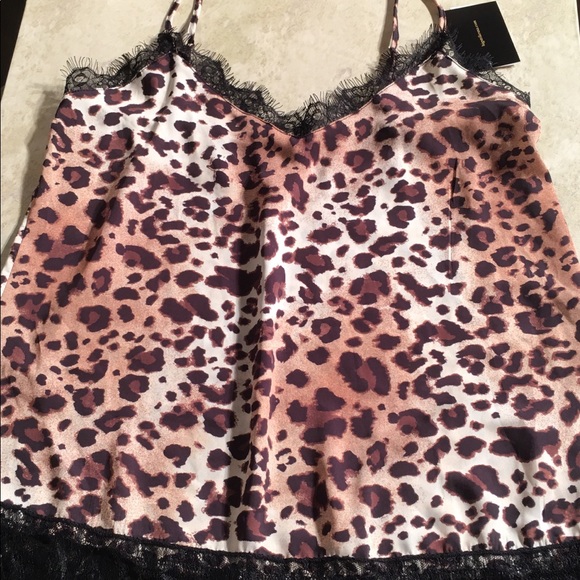 Heart Soul Animal Print Cami NWT Lace Trim Large - Picture 5 of 6